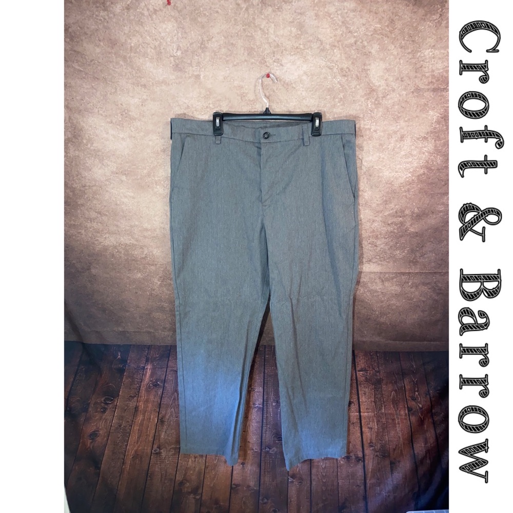 Croft & Barrow Flat Front Classic Fit Easy Care Men's grey Pants-Size 40”x32”EUC